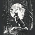 Origami Fox Moonlit