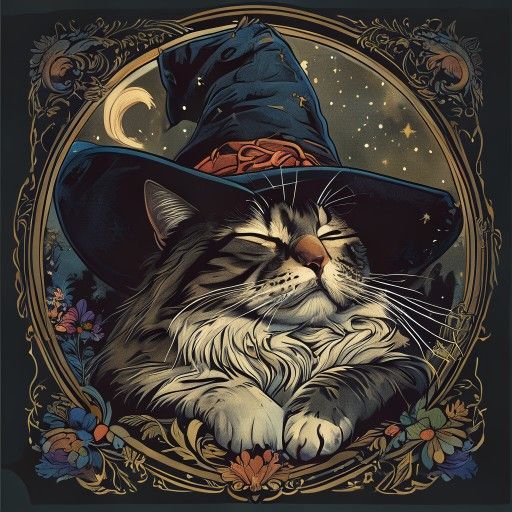 Sleepy Cat Wizard 1955